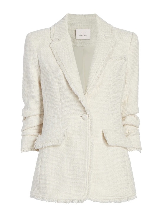 cinq a sept Jackets & Blazers - Cinq a Sept Bouclé Khloe Blazer in Gardenia Size 10 Textured White Jacket